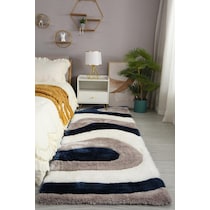 bayou blue white gray area rug  x    