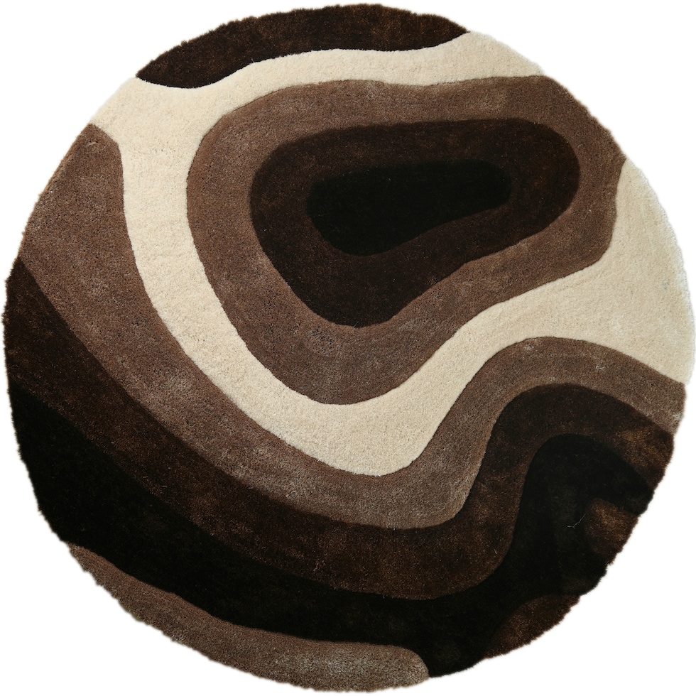bayou dark brown area rug  round   