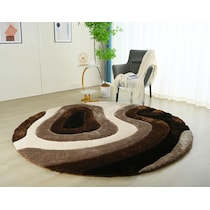 bayou dark brown area rug  round   