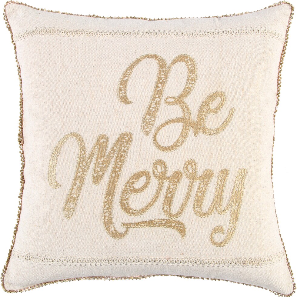 be merry neutral pillow   