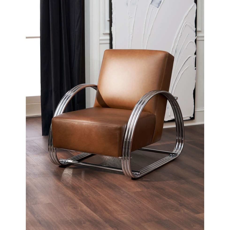 beal dark brown accent chair   