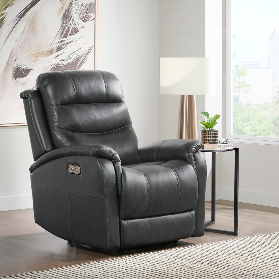 bebe gray power recliner   
