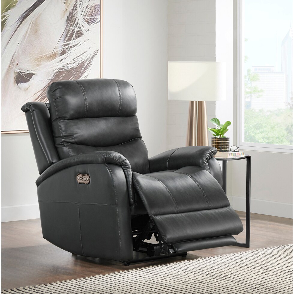 bebe gray power recliner   