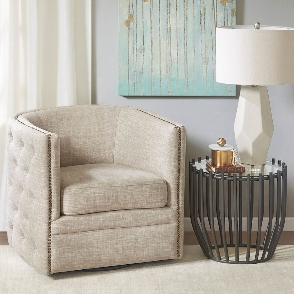 becc white accent chair   