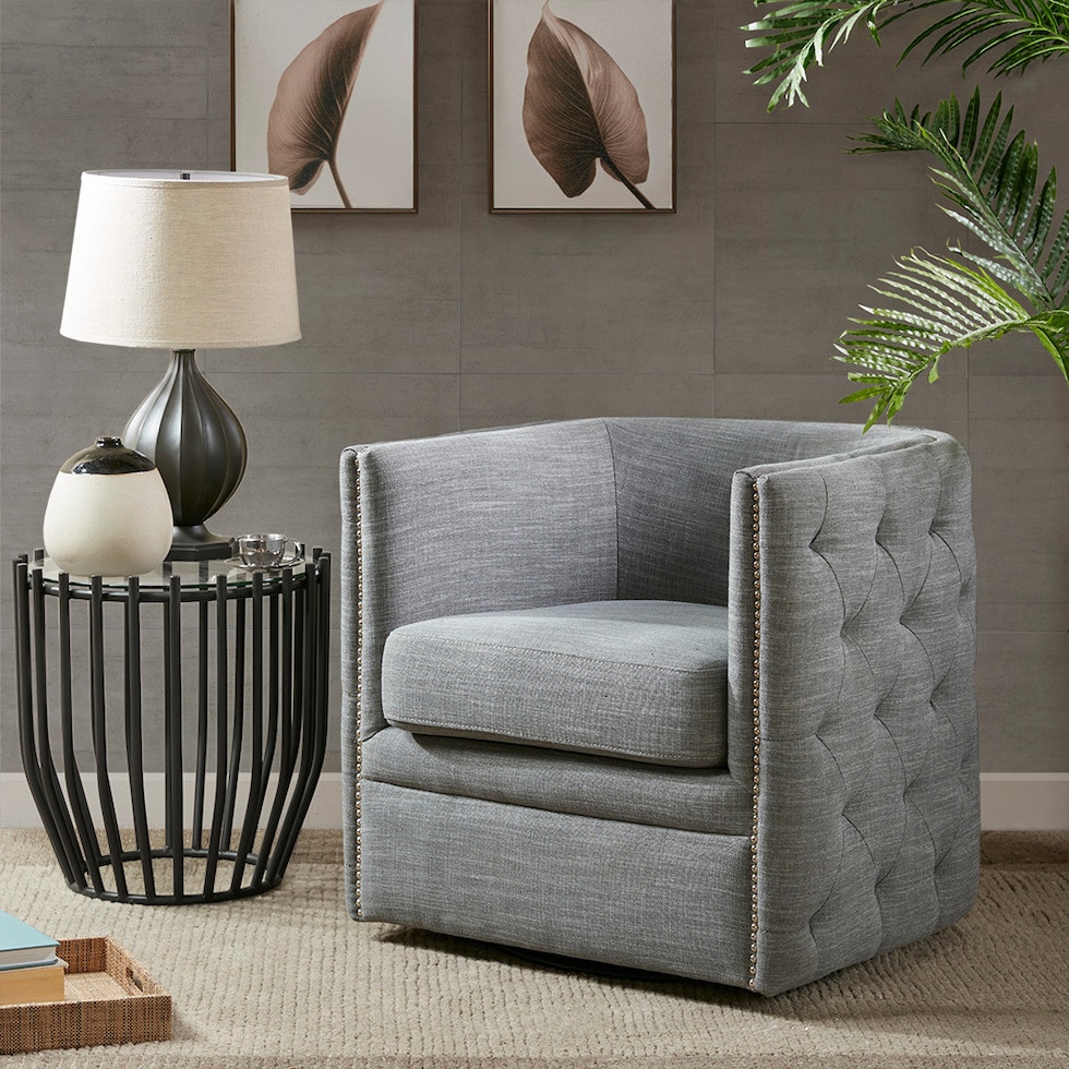 becca gray accent chair   