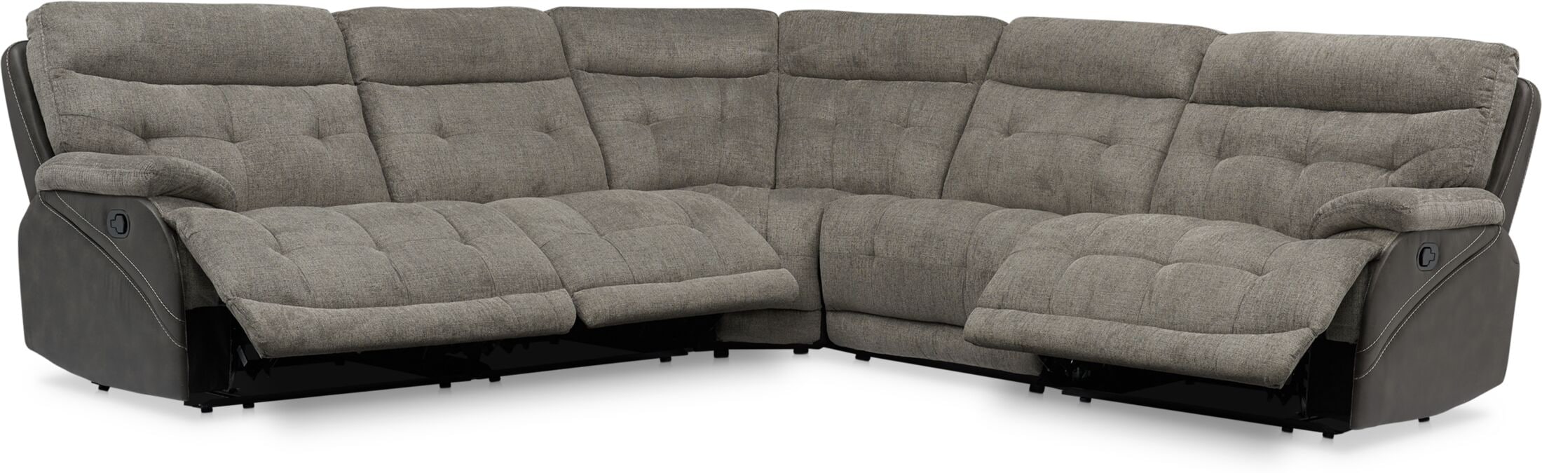 Value city deals sectional with recliner