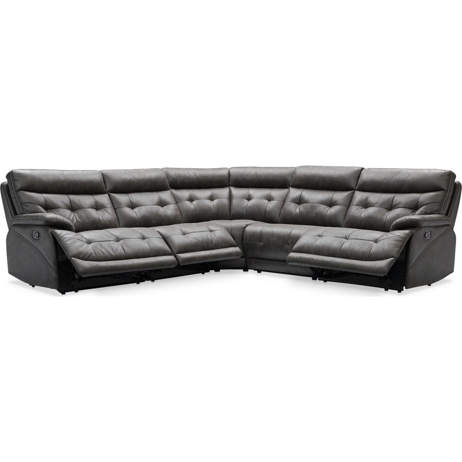 beckett gray  pc reclining sectional   