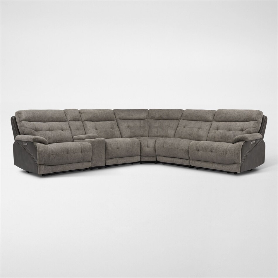 beckett gray  pc power reclining sectional   