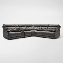 beckett gray  pc power reclining sectional   