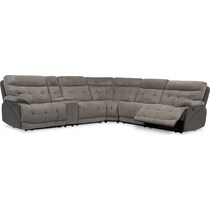 beckett gray  pc reclining sectional   