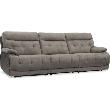 Beckett 3-Piece Manual Reclining Sofa with 2 Reclining Seats - Gray