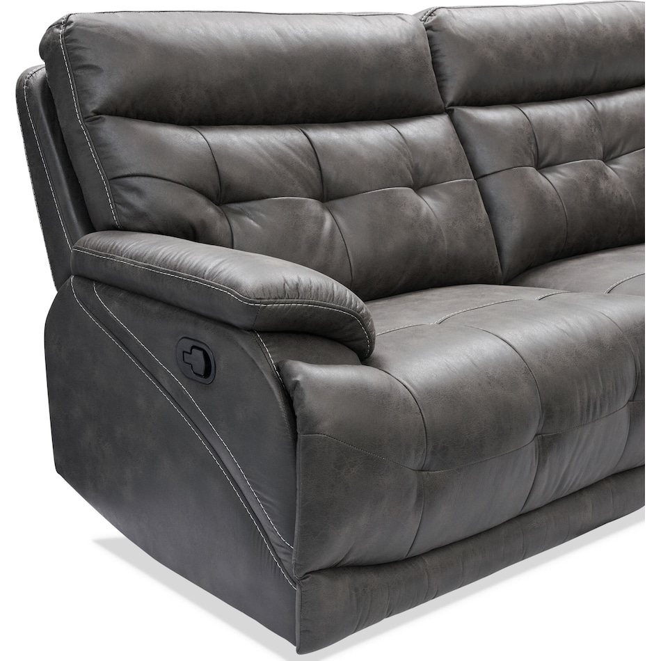 beckett gray manual reclining sofa   