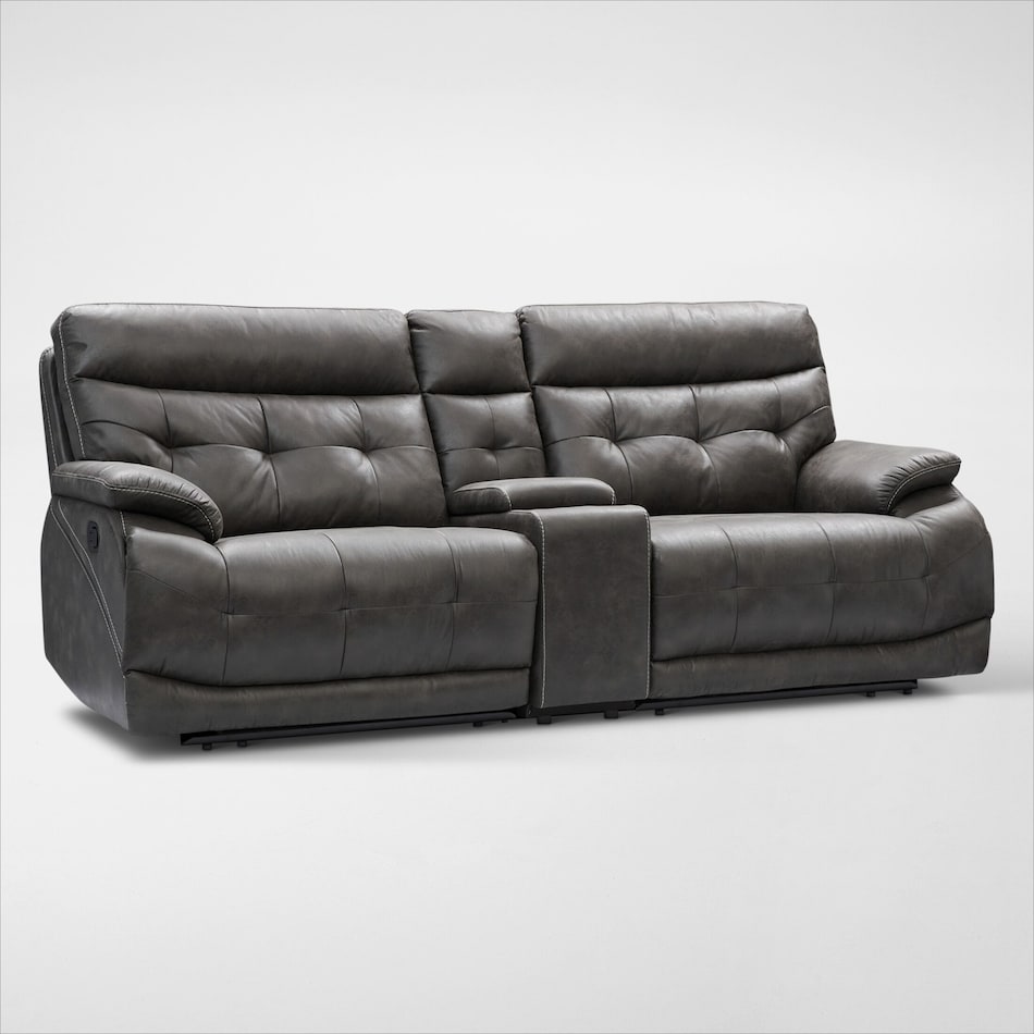 beckett gray manual reclining sofa   