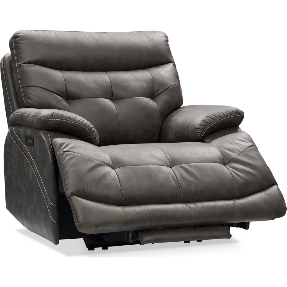beckett gray power recliner   