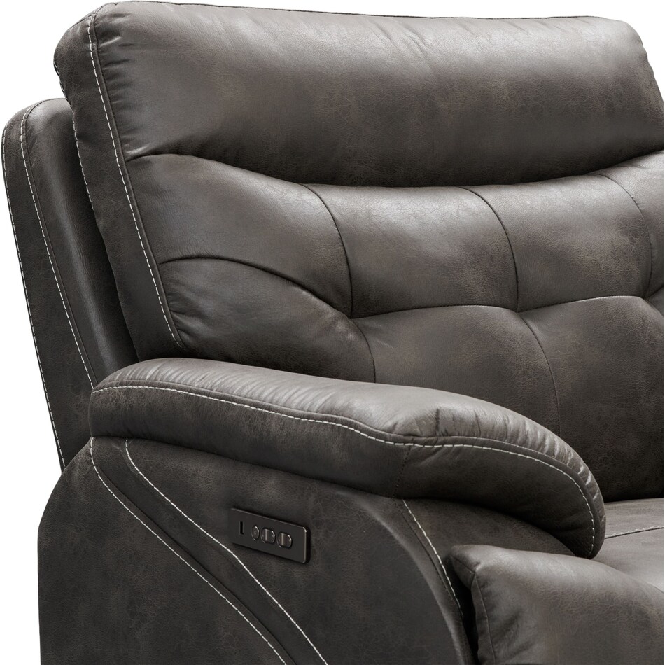 beckett gray power recliner   