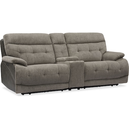 Beckett 3-Piece Dual-Power Reclining Sofa with Console - Gray
