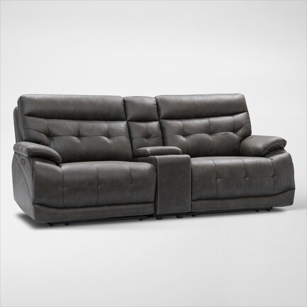 Beckett 3-Piece Dual-Power Reclining Sofa - Charcoal