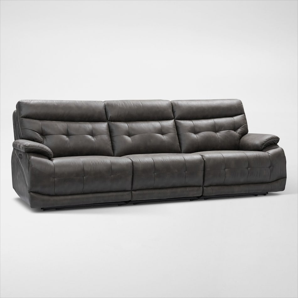 beckett gray power reclining sofa   