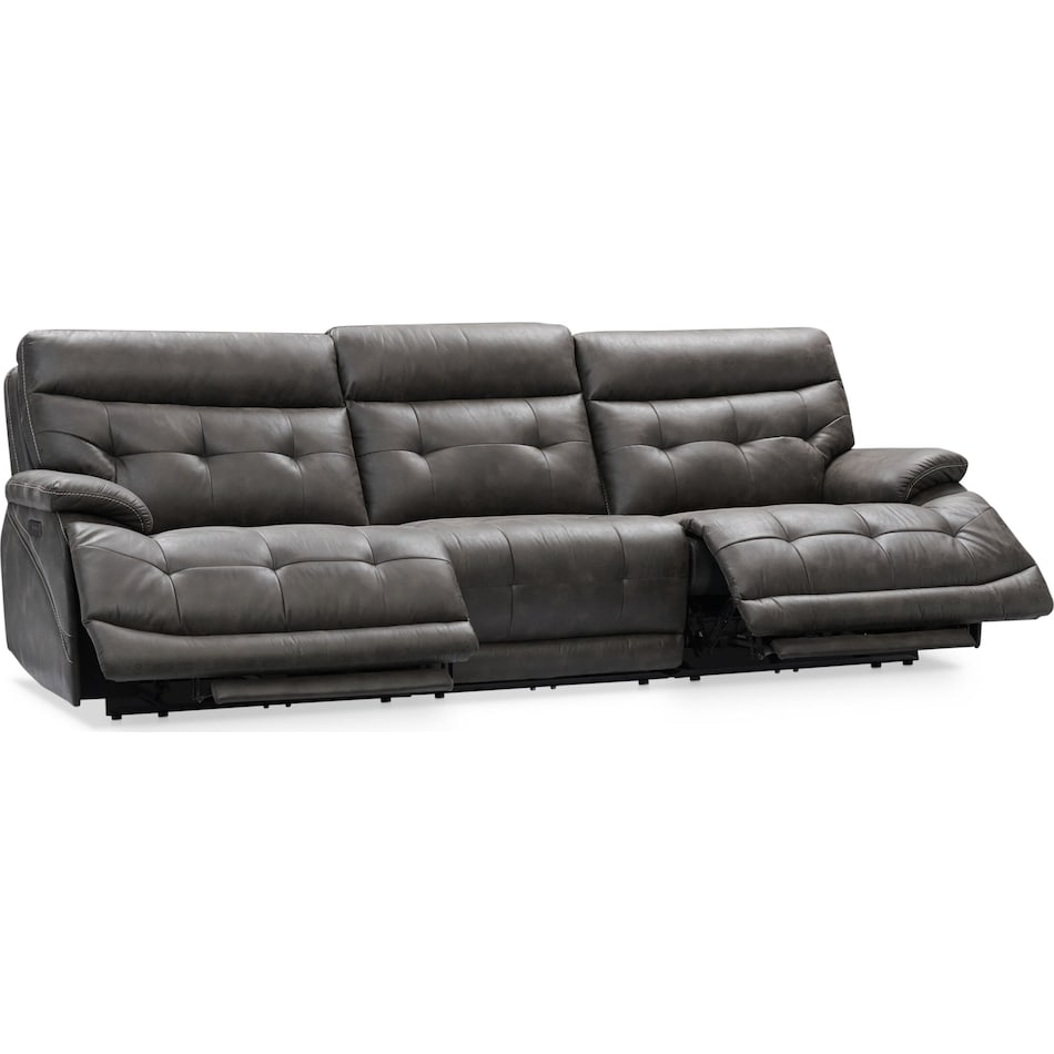 beckett gray power reclining sofa   