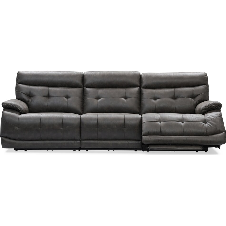 beckett gray power reclining sofa   