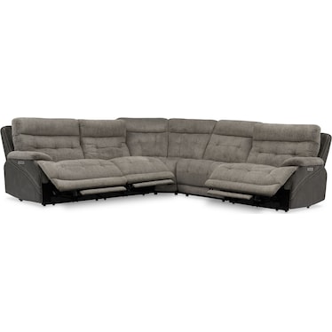 Beckett Dual-Power Reclining Sectional with 3 Reclining Seats