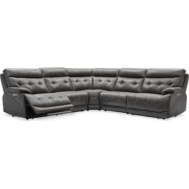 Beckett Dual-Power Reclining Sectional with 3 Reclining Seats