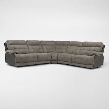 Beckett Dual-Power Reclining Sectional with 3 Reclining Seats