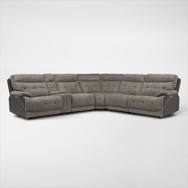 Beckett Dual-Power Reclining Sectional with 3 Reclining Seats