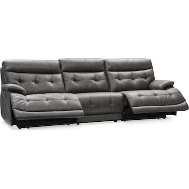 Beckett 3-Piece Manual Reclining Sofa with 2 Reclining Seats - Charcoal
