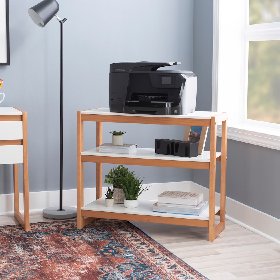 beckett white bookcase   