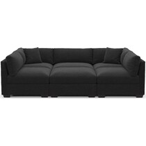 beckham black sectional   