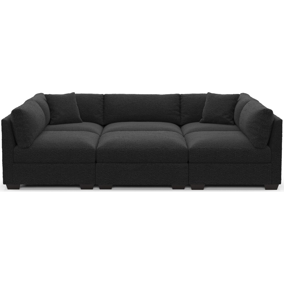 beckham black sectional   