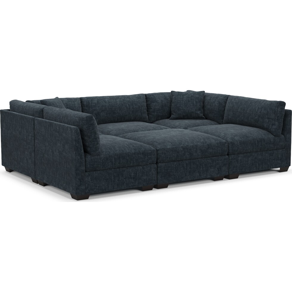 beckham blue sectional   