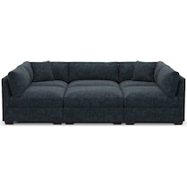 beckham blue sectional   