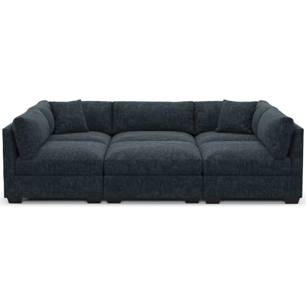 beckham blue sectional   