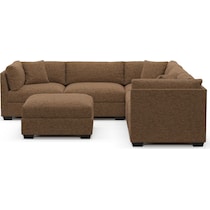 beckham dark brown sectional   