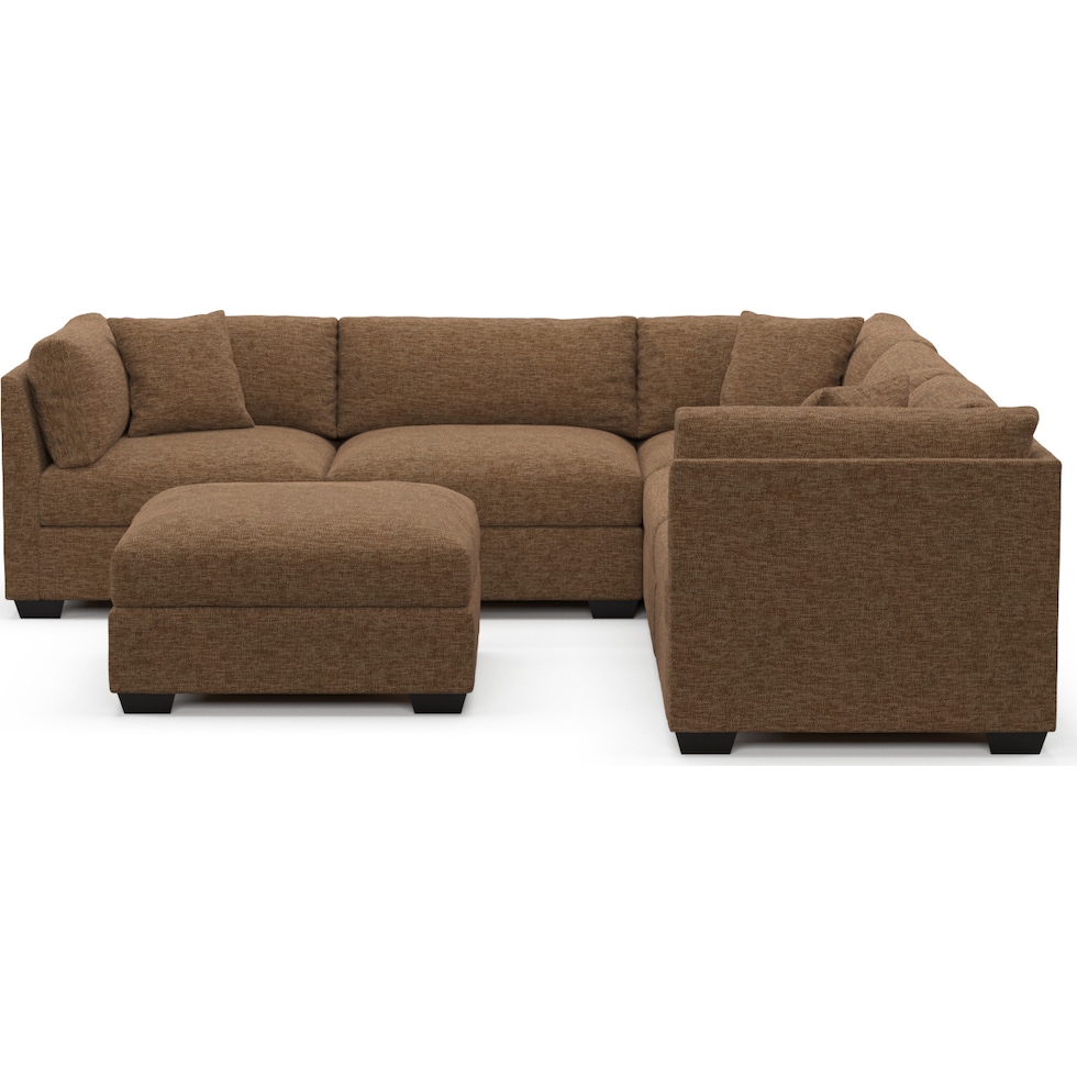 beckham dark brown sectional   