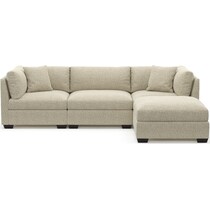beckham gray  pc sectional and ottoman   