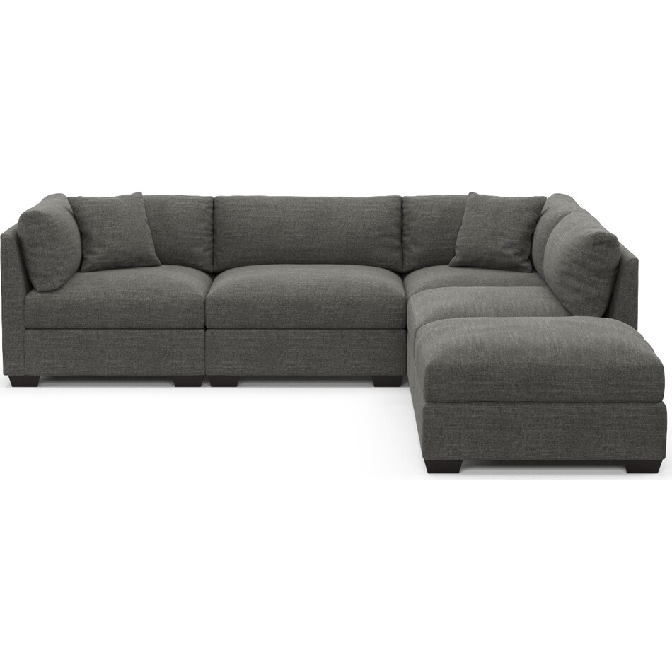 beckham gray  pc sectional and ottoman   
