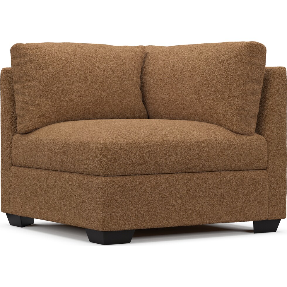 beckham light brown corner chair   