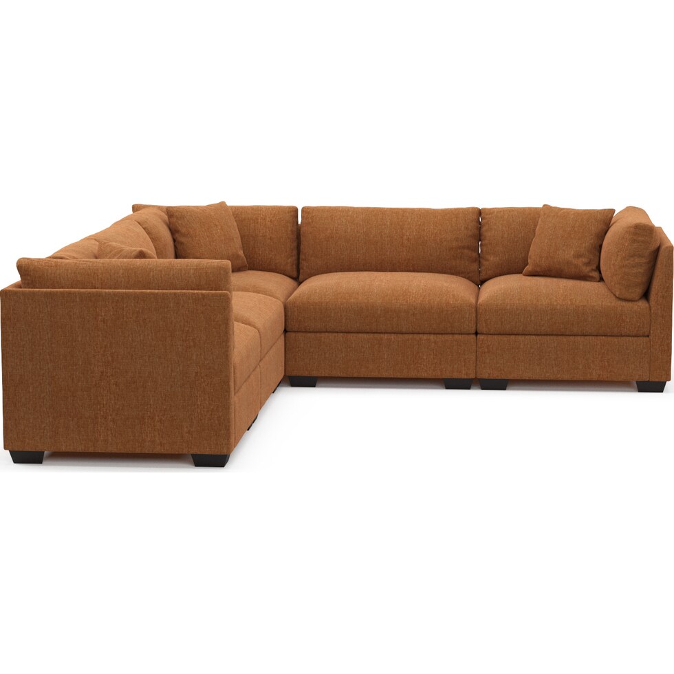 beckham orange sectional   