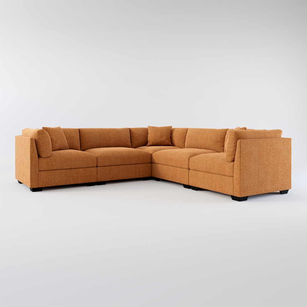 beckham orange sectional web   