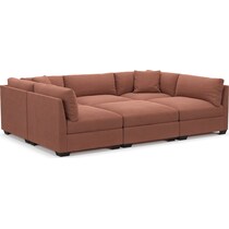 beckham pink sectional   