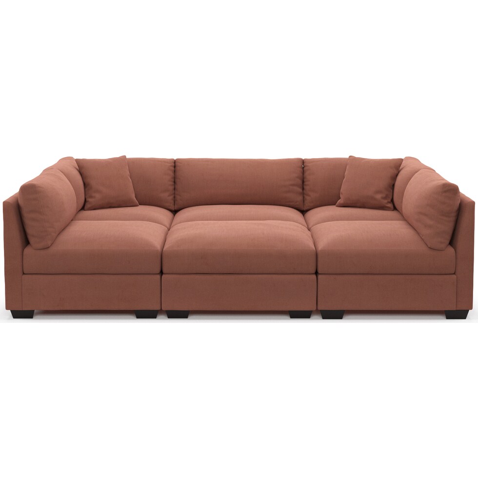 beckham pink sectional   