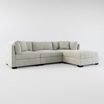 beckham red  pc sectional and ottoman   