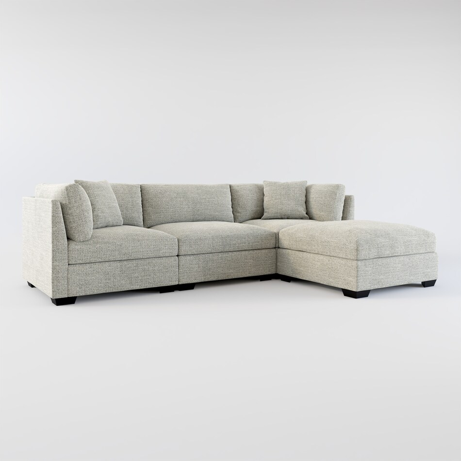 beckham red  pc sectional and ottoman   