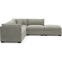 beckham red  pc sectional and ottoman   