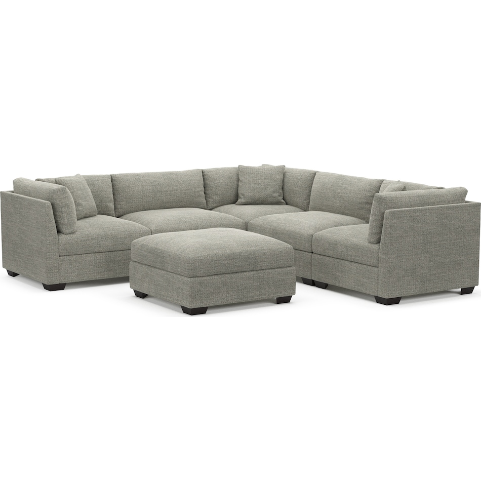 beckham red  pc sectional and ottoman   
