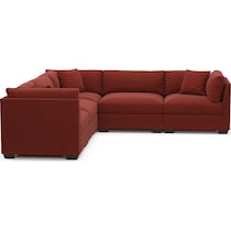 beckham red sectional   