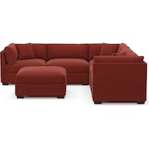 beckham red sectional   